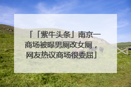 「紫牛头条」南京一商场被曝男厕改女厕，网友热议商场很委屈