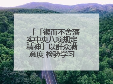 「锲而不舍落实中央八项规定精神」以群众满意度 检验学习教育实际成效