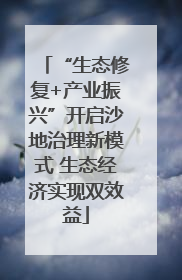 “生态修复+产业振兴”开启沙地治理新模式 生态经济实现双效益