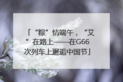 “粽”情端午，“艾”在路上——在G66次列车上邂逅中国节