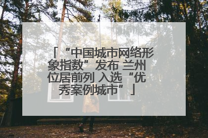 “中国城市网络形象指数”发布 兰州位居前列 入选“优秀案例城市”