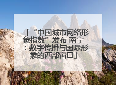 “中国城市网络形象指数”发布 南宁：数字传播与国际形象的西部窗口