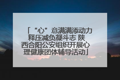 “心”意满满添动力 释压减负凝斗志 陕西合阳公安组织开展心理健康团体辅导活动