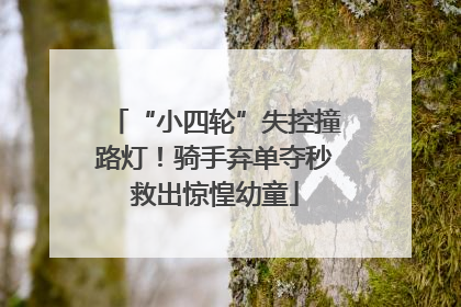 “小四轮”失控撞路灯！骑手弃单夺秒救出惊惶幼童