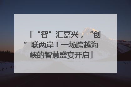 “智”汇嘉兴，“创”联两岸！一场跨越海峡的智慧盛宴开启