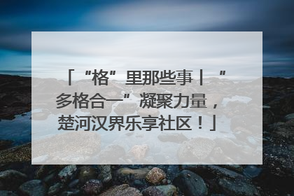 “格”里那些事丨“多格合一”凝聚力量，楚河汉界乐享社区！