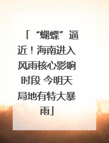 “蝴蝶”逼近!海南进入风雨核心影响时段 今明天局地有特大暴雨