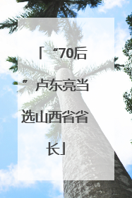 “70后”卢东亮当选山西省省长