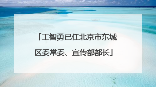 王智勇已任北京市东城区委常委、宣传部部长