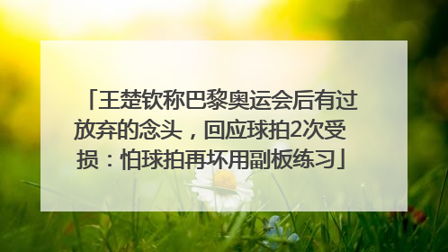 王楚钦称巴黎奥运会后有过放弃的念头，回应球拍2次受损：怕球拍再坏用副板练习