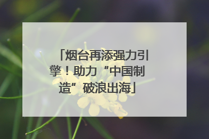 烟台再添强力引擎！助力“中国制造”破浪出海