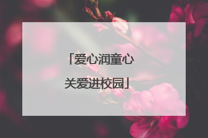 爱心润童心 关爱进校园