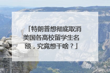 特朗普想彻底取消美国各高校留学生名额，究竟想干啥？