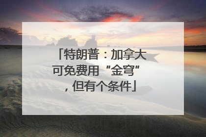 特朗普：加拿大可免费用“金穹”，但有个条件