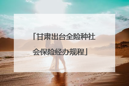甘肃出台全险种社会保险经办规程
