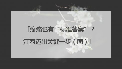 疼痛也有“标准答案”？江西迈出关键一步（图）