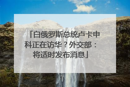 白俄罗斯总统卢卡申科正在访华？外交部：将适时发布消息