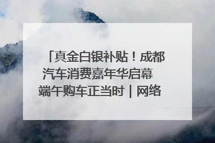 真金白银补贴！成都汽车消费嘉年华启幕 端午购车正当时｜网络中国节·端午