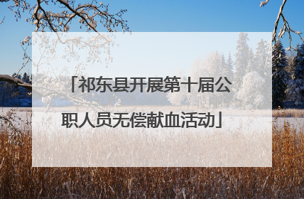 祁东县开展第十届公职人员无偿献血活动
