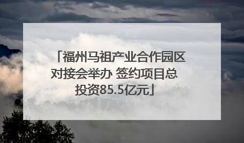 福州马祖产业合作园区对接会举办 签约项目总投资85.5亿元