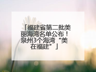 福建省第二批美丽海湾名单公布！泉州3个海湾“美在福建”