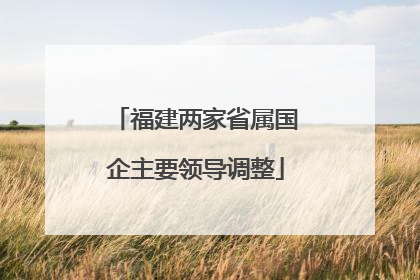 福建两家省属国企主要领导调整