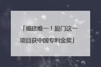 福建唯一！厦门这一项目获中国专利金奖