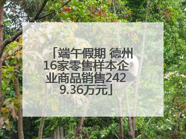 端午假期 德州16家零售样本企业商品销售2429.36万元