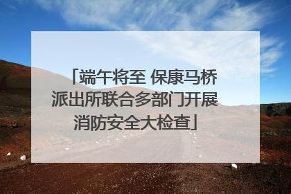 端午将至 保康马桥派出所联合多部门开展消防安全大检查