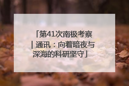第41次南极考察｜通讯：向着暗夜与深海的科研坚守