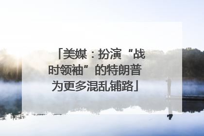 美媒：扮演“战时领袖”的特朗普为更多混乱铺路