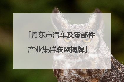丹东市汽车及零部件产业集群联盟揭牌