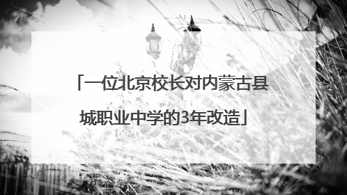 一位北京校长对内蒙古县城职业中学的3年改造