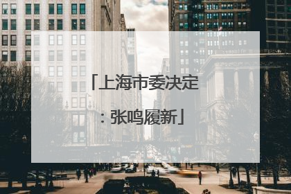上海市委决定：张鸣履新