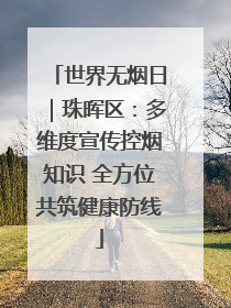 世界无烟日｜珠晖区：多维度宣传控烟知识 全方位共筑健康防线