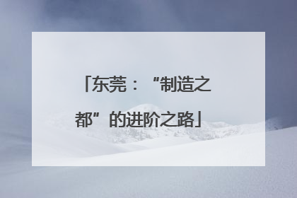东莞：“制造之都”的进阶之路