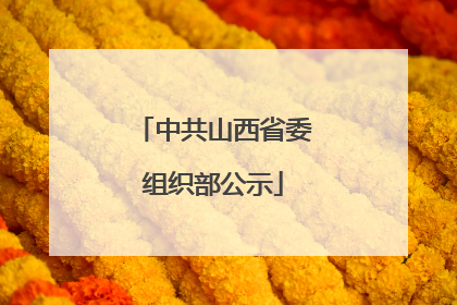 中共山西省委组织部公示