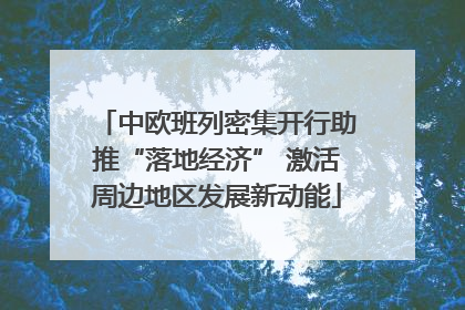 中欧班列密集开行助推“落地经济” 激活周边地区发展新动能