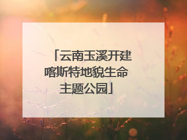 云南玉溪开建喀斯特地貌生命主题公园