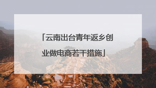 云南出台青年返乡创业做电商若干措施