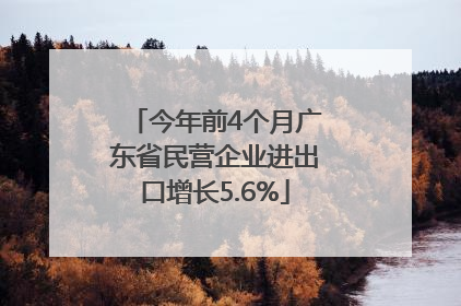 今年前4个月广东省民营企业进出口增长5.6%