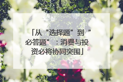 从“选择题”到“必答题”：消费与投资必将协同突围