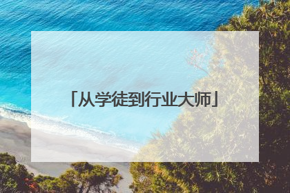 从学徒到行业大师