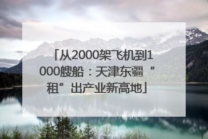 从2000架飞机到1000艘船：天津东疆“租”出产业新高地
