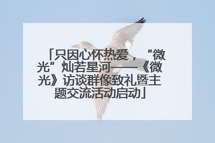只因心怀热爱，“微光”灿若星河——《微光》访谈群像致礼暨主题交流活动启动