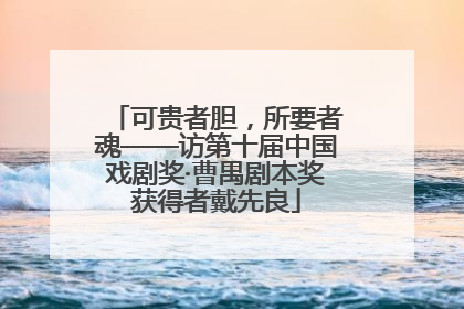 可贵者胆，所要者魂——访第十届中国戏剧奖·曹禺剧本奖获得者戴先良