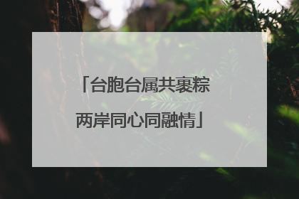 台胞台属共裹粽 两岸同心同融情