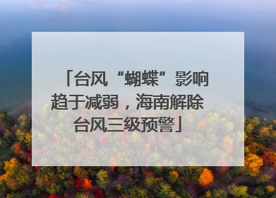 台风“蝴蝶”影响趋于减弱，海南解除台风三级预警