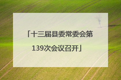 十三届县委常委会第139次会议召开