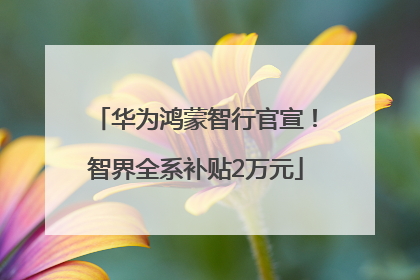 华为鸿蒙智行官宣！智界全系补贴2万元